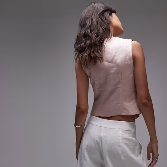 NWT & Other Stories tailored linen vest 6 - Picture 3 of 9